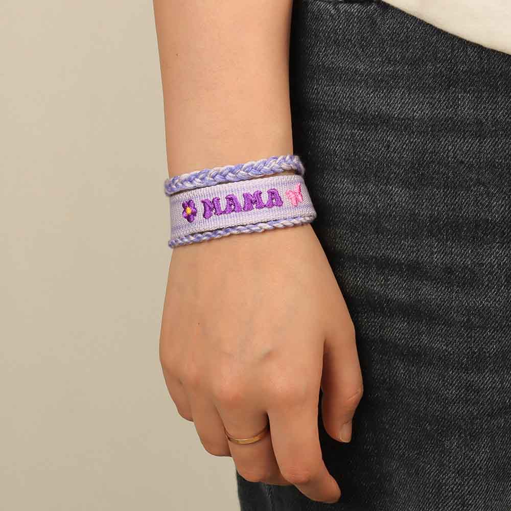 Fiasrel Hot sale fashion high quality Mother's Day MOM letter embroidery magnetic buckle braided bracelet