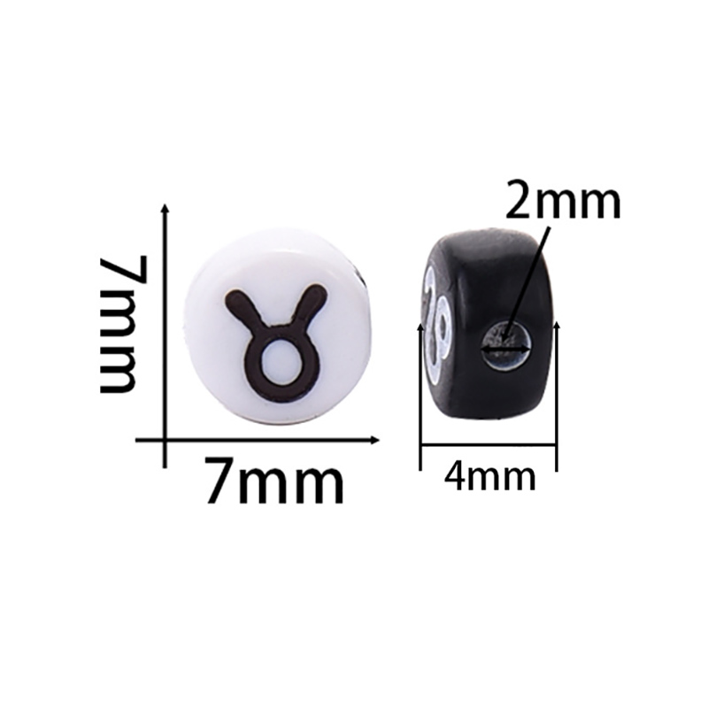 Fiasrel 7*4mm Zodiac Acrylic Beads for Jewelry Making – DIY Beads for Bracelets & Necklaces