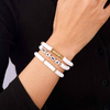 Fiasrel Hot Selling Multi-Layer Beaded Elastic Bracelet Set Gemstone Bracelet Soft Ceramic Letter Jewelry