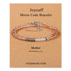Fiasrel Inspirational Minimalist Picasso Stone Beaded Bracelet Adjustable Stainless Steel Bangles 