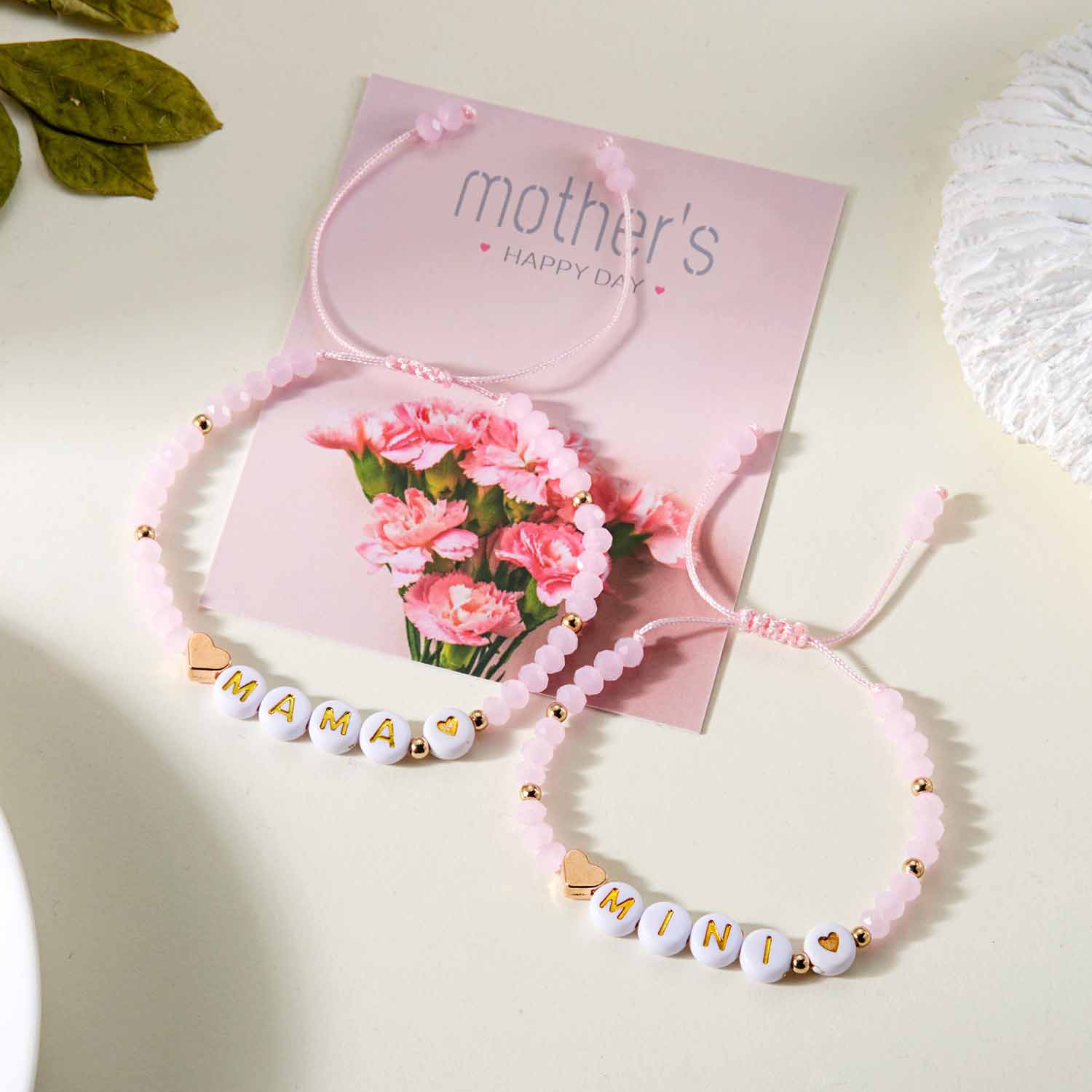 Fiasrel Hot Selling Letter Bead Parent-child Bracelet Set Fashionable Thanksgiving Mother's Day Bead Bracelet Small