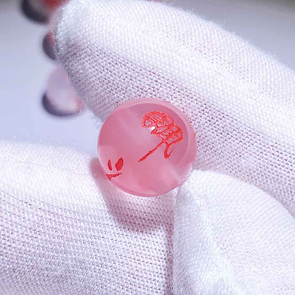 Fiasrel Natural Rose Quartz Affinity Beads | Taoist Union Blessing Loose Beads | Love Charm Jewelry Supplies for Bracelet Making
