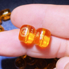 Fiasrel Yellow Jambhala Wealth Beads - Engraved Barrel Beads for DIY Mala Bracelets Loose Buddhist Prosperity Jewelry Components