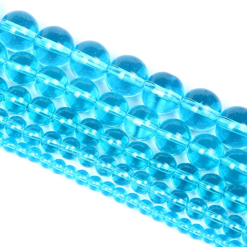 Fiasrel 1bundle High Quality Round Glass Beads Smooth Transparent Crystal Loose Bead Jewelry Necklace DIY Production